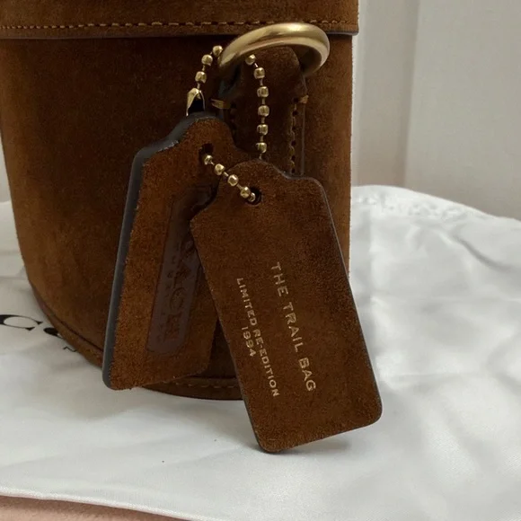 Coach Trail Bag Warm Brown Suede No Straps - Picture 5 of 12